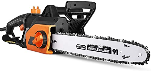 Motosierra Eléctrica, Motosierras de 1800W, Barra de Corte de 35cm, Tensor de Cadena sin...