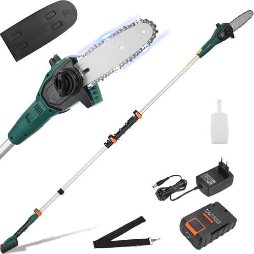 Podadora de Pértiga, Podadora de Altura, Sierra Telescópica Eléctrica, Batería 20V...