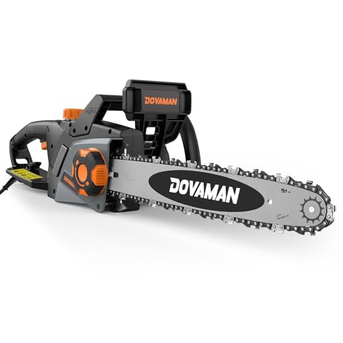 DOVAMAN Motosierra Eléctrica de 2400W, Tensión sin Herramientas en un Paso, 40cm Barra y...