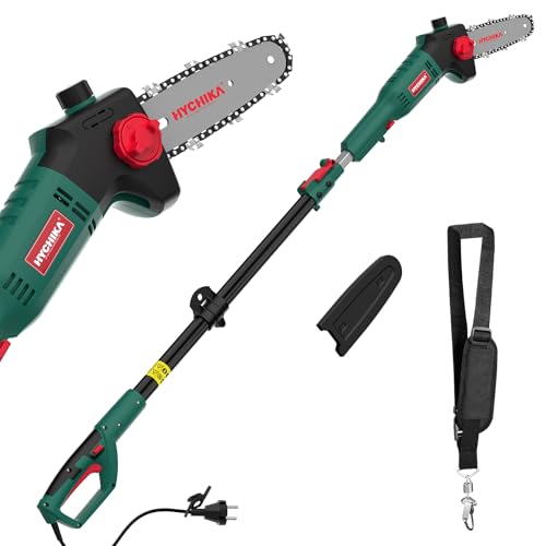 Hychika Sierra eléctrica de alta podadora, motor de 750 W, barra telescópica de 225 –...