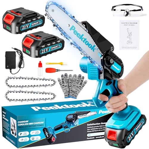Mini Motosierra Bateria 6 Pulgadas, 1000W Motor Sin Escobillas Motosierra Eléctrica con...